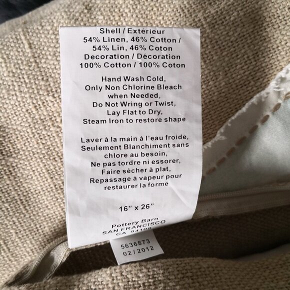 Pottery Barn Postcard Patch Lumbar Pillow 16"x26" - Picture 7 of 7